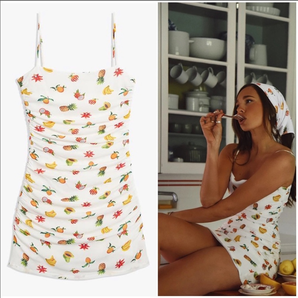 We Wore What Ronnie Dress Fruits M NWT